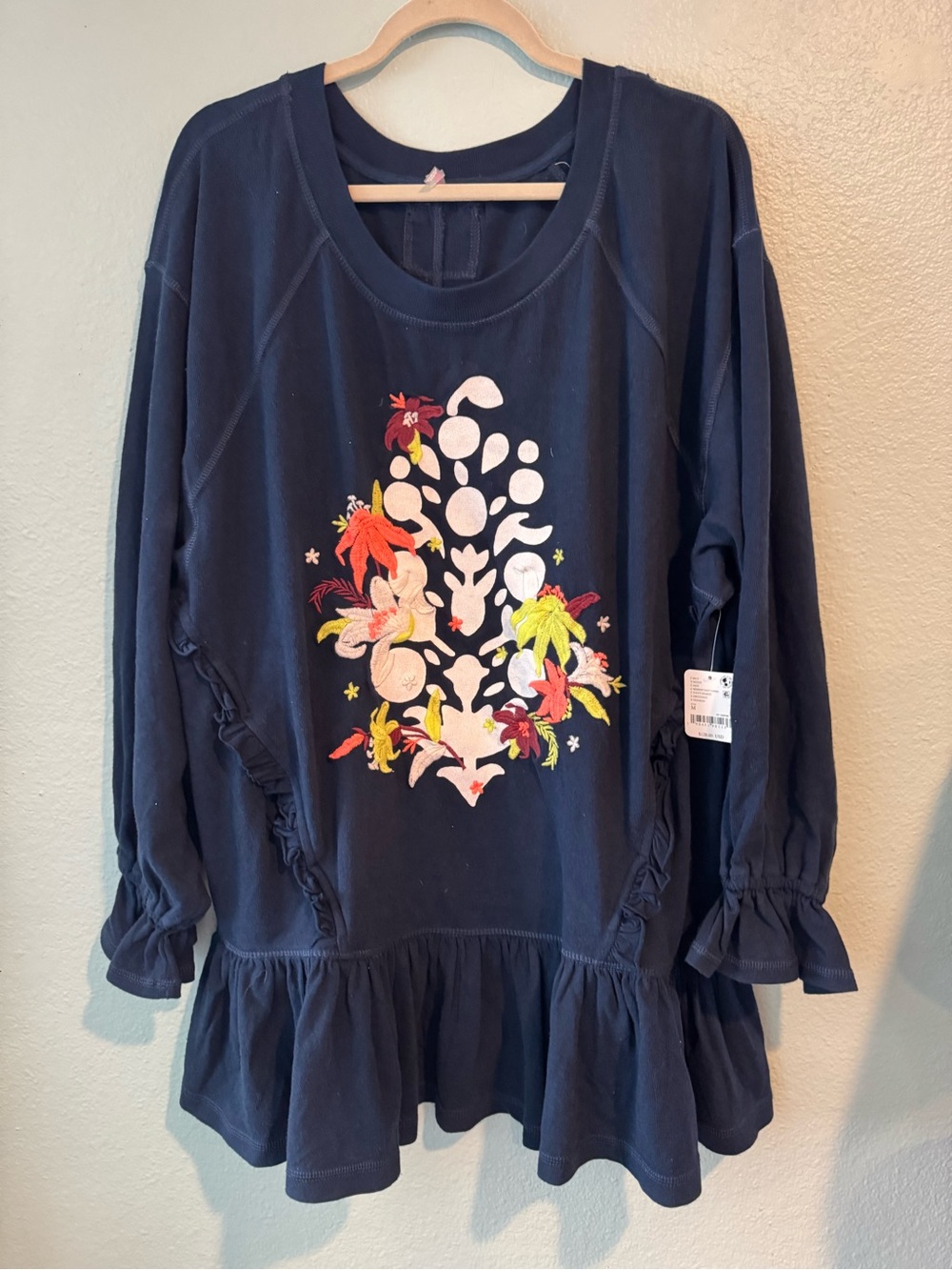 NWT FP Movement Free People Spring Forward Logo Sweatshirt Tunic Dress Medium